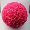 Flores decorativas de 30 cm/12 "criptografia artificial rosa seda flor beijando bolas penduradas bola de natal ornamentos festas de casamento