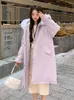 Women's Trench Coats KBAT 2023 Women's Winter Jacket Fur Collar Hooded Long Coat Warm Cotton Padded Jackets Parkas Woman Snow Outwear