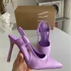 Klädskor traf gula höga klackar kvinnor stilettpumpar avslappnad pekade tå slingbacks skor lady rosa klackade sandaler modeparty pumpar g230130