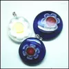 Pendentif Colliers 3pcs Pendentifs En Verre Taille 25mm Fleur Unique Perles Charmes Bijoux Millefiori Nice Diy