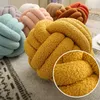 CushionDecorative Pillow Solid Color Plush Cillow Twist Pillow Knot Round Specialformad Retro Geometry Cushion Lovely Home Decoration 230204