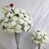 Dekorativa blommor Spr Elegant bröllop Artificial Greeny Peony Lavender Arrangement Decoration Table Floral Reception Centerpiece