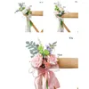 Decoratieve bloemen 1 pc bruiloft gangpad decoraties voor ceremonie pew kerkstoel feest decor met linten