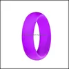 Band Rings Fashion 5.7Mm Sile Wedding Solid Color Women S Hypoallergenic Oring Comfortable Lightweigh Men Ring For Couple Jewelry Dr Otpwv