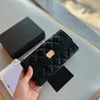 Womens Black Long Bifold Cowhide Boy Wallet Bags Caviar Leather Purse Calfskin Card Holder Multi Pochetee Light Gold Metal Clutch Le Pocket 19X10CM With Box
