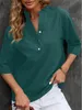 Koszulki bluzki damskiej Zanzea Kobiety Summer Bluzka Bawełniana bawełniana krótkie rękawie Solidne tuniki Tunec Femme Modna moda Casual Elegancka elegancka koszula Vintage 230204