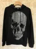 Imballaggio in borsa in PP per felpe con cappuccio da uomo! DUYOU Vintage da uomo Big Crystal Shine Skull Graphic Pullover Felpa con cappuccio Felpa di marca di abbigliamento per uomo