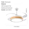 Ceiling Fans Macaron Nordic Bedroom Fan Light Modern Minimalist Remote Control Silent