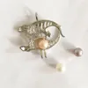 Pendanthalsband 5pieces/Lot 18kgp Dinosaur Charm Fittings Lizard Lockets Pearl Gem Bead Cage Montering