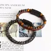 Charm Bracelets Fashion Beads Bracelet For Men Two Layers Leather Male With Stainless Steel Magnet Jewelry Gift