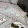 Ensembles de literie Vintage jardin fleurs housse de couette ensemble avec fermeture éclair luxe coton égyptien couette drap de lit taies d'oreiller