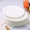 Borden 10 stks/kavel 6 -inch witte keramische gerechten en stel porseleinen cake schotel fruitlade tasjes