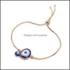 Bracelets de charme Turquia Crystal Blue Evil Eye para mulheres Boa sorte