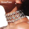 Choker Stonefans Ins Sexy Full Crystal Collar Necklace for Women Charm Bling Rhinestone Geometric Short Fashion Jewelry Chokers