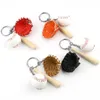 Porte-clés Mini gant de baseball en trois pièces en bois chauve-souris porte-clés voiture de sport porte-clés cadeau pour homme femme homme 11 cm 1 pièce fred22