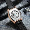Wristwatches CHENXI Mens Mechanical Watches Fashion Cool Skeleton Tourbillon Moon Phase Automatic Wristwatch Luxury Leather Watch For Men