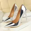 Klänningskor BigTree Silver Gold Ladies Pumps Shiny Metallic High-Heels Stilettos Women Shoes Wedding Luxury Beautiful Heeled Shoes Size34-43 G230130