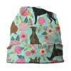 Bérets Greyhound Floral Mignon Chien Menthe Slouchy Bonnet Hommes Femmes Unisexe Hippie Hiver Chaud Skullies Bonnets Chapeau Adulte Tricot Bonnet Cap