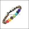 Bracelets de charme 7 Chakra Bracelet Hommes Black Lava Guérison Nce Perles Différentes Couleurs pour Femmes Reiki Bouddha Prière Pierre Naturelle Y Yydh Dhwci