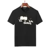 春夏メンズ Tシャツ 手描きプリント プルオーバー ラウンドネック ルーズカップル Tシャツ 半袖