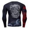 T-shirts pour hommes Style chinois impression 3D mode Fitness sport T-shirts Streetwear Hip Hop décontracté manches longues Compression hauts à séchage rapide 230204