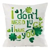 Kussengroene kussens kussens voor bank home auto covers decor St. Patrick's Day linnen kussensloop 45x45cm funda cojines