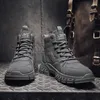 Sapatos de segurança botas táticas de botas de bota de bota de segurança não -lip masculino Homens de motocicletas plataforma de combate durável Militar 230203