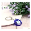 Porte-clés bijoux de mode symbole turc mauvais œil anneau Vintage verre bleu porte-clés livraison directe Dhadw