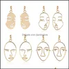 Boucles d'oreilles de ligne abstraite de lustre en luquet