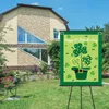 Decorazioni da giardino Bandiera del giorno di Patrick Shamrock Hat St Patricks Display bifacciale da 28x40 pollici