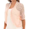 Foulards femmes évider crochet cardigan printemps tricot chauve-souris demi-manche haussement d'épaules boléro soirée robe de soirée formelle cape châles