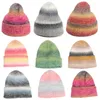 Bérets Hiver Bonnet Acrylique Chapeau Tricot Revers Slouchy Mode Câble Chapeaux Multicolore Extérieur Ski Cap