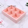 Papel de regalo 2023 cajas de embalaje de macarrón rosa con caja de cubiertas mate para favores de boda galletas de caramelo de fiesta de cumpleaños