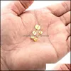 Stud Chapado en oro Fondo plano Ear Pin Studs DIY Pendientes Suministros Hallazgos de joyería Conjunto Material de cobre Accesorios Drop Entrega Otszt
