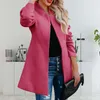 Chaquetas de mujer Chic Pure Color Chaqueta térmica de invierno Abrigo de mujer Slim Fit Puntada abierta