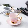 Cups Saucers Nordic Ceramic Coffee Cup and Saucer Set Modern Luxury High Quality Home Creativity Platillo de Taza Mugs Cute