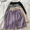 Women's Sleepwear Women Solid Sleep Bottoms Loose Straight Summer Casual Daily Homewear Lounge Sweatpants Simple Fashion Shorts Chic