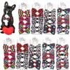 Abbigliamento per cani Nastro per animali domestici Decorare Papillon Cravatta con stampa scozzese Colletto per cani Fiocco per piccoli con accessori per cinturini regolati