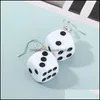 Dangle Chandelier Personality Funny Acrylic 3D Dice Earrings Cool Punk Drop Earring Tassel Women Men Jewelry Delivery Otbme