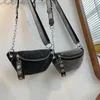 Waist Bags Fashion Leather Female Belt Bag Ladies Diamond Fanny pack Hip Designer Woman Shoulder Crossbody Chest Chain 230204