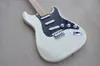 Cream Electric Guitar with Maple Fretboard SSS Pickups Black Pickguard Customizable