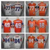 Maillot cousu vintage 84 Shannon Sharpe 18 Peyton Manning 7 John Elway 27 Atwater 30 Davis 77 Mecklenburg 49 D.smith