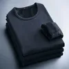 メンズTシャツ秋の冬のメンズサーマルTシャツソフトベルベット太い長袖Tシャツメンブラックホワイトスリムフィットプラスサイズ5xl Tシャツhomme 230204