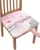 Housses de chaise aquarelle rose fleur de cerisier encre coussin de siège housse de salle à manger extensible housses pour la maison El Banquet salon