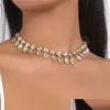 초커 섹시한 슈퍼 큰 라인톤 체인 초커 목걸이 여자 크리스마스 파티 선물 MTI Row Crystal Collar Jewelry Drop Delivery N DHLNP