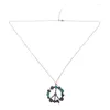 Collane con pendente D7WB 1Pc Antiqued Vintage Nostalgic Retro Bronze Peace Sign Collana Catena