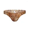 Underpants lingerie sexy masculino cueca massh leopard reside respirável para homens de moda gays calcinha de maricas