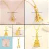 Pendentif Colliers Collier En Or De Mode Romantique Tour Eiffel Pour Femmes Longue Chaîne Dames Cadeau Yzedibleshop Drop Delivery Bijoux Stylo Dhpqn