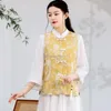 Ethnic Clothing 2023 Chinese Vest Women Vintage Flower Coats Casual National Hanfu Top Oriental Tops Elegant Tang Suit A605