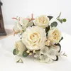 Fleurs décoratives Vintage Artificielle Pivoine Bouquet De Fleurs Fête De Mariage Mariée Main Ornement De La Maison Décoration Fournitures